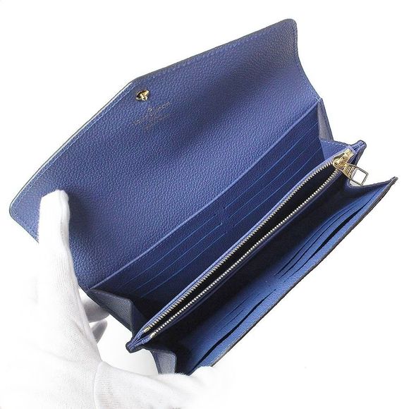 Louis Vuitton Monogram Emplant Leather Long Wallet Blue - Picture 2 of 9